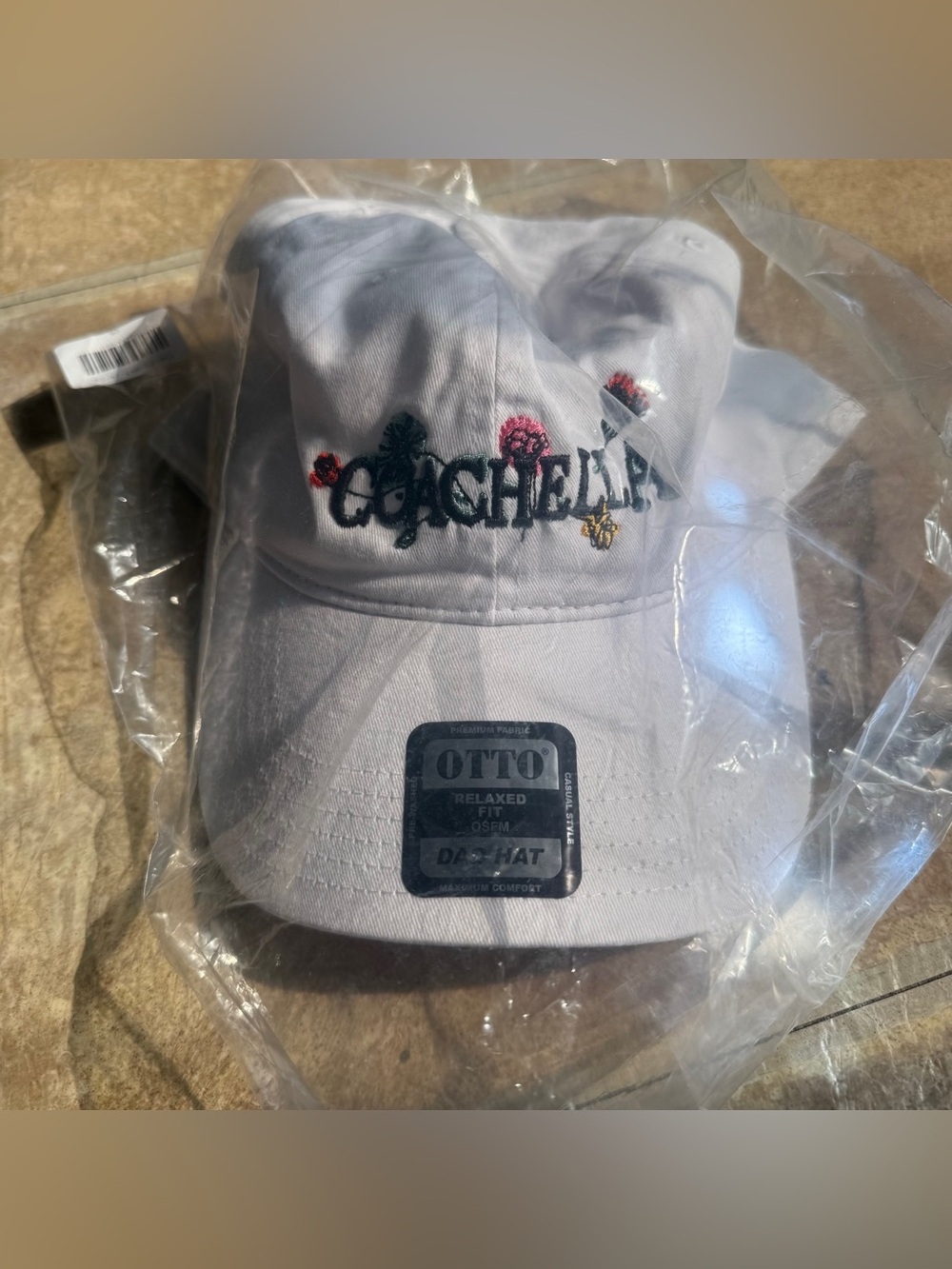 Coachella White Embroidered Baseball Cap Dad Y2K